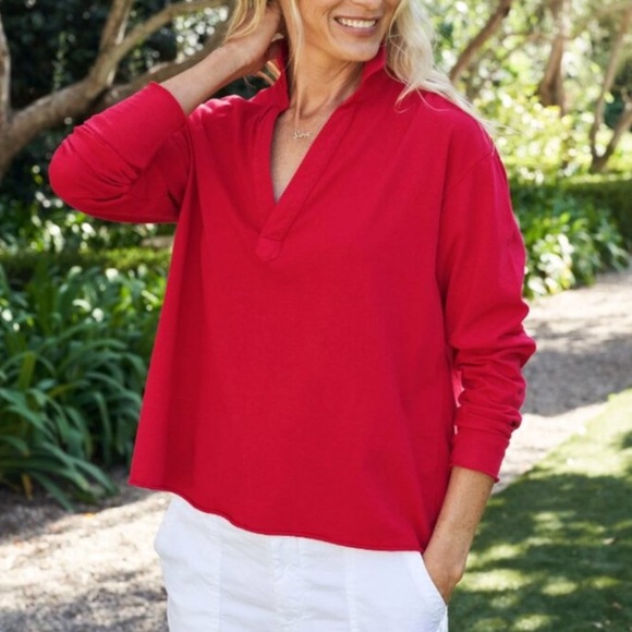 Frank & Eileen Cotton Red Patrick Pop Over, Limited Color, NEW - Picture 7 of 8